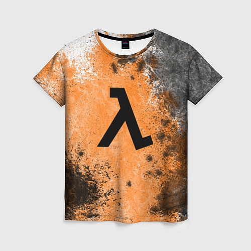 Женская футболка Half life оранжевые краски / 3D-принт – фото 1