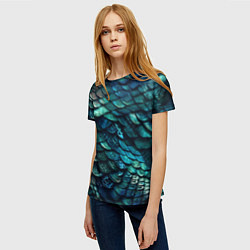 Футболка женская Перламутровая змеиная кожа, цвет: 3D-принт — фото 2