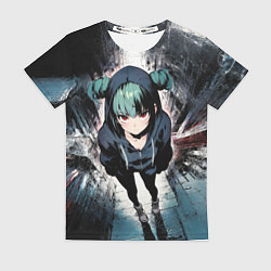 Женская футболка Девчонка с красными глазами