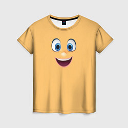 Футболка женская Эмоция радости - лицо крупное, цвет: 3D-принт