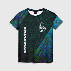 Женская футболка Scorpions glitch blue