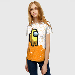 Футболка женская Амонг ас оранжевый, цвет: 3D-принт — фото 2
