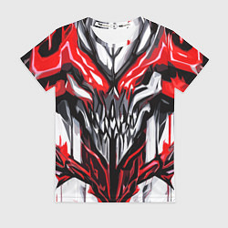 Футболка женская Абстрактный красный череп, цвет: 3D-принт