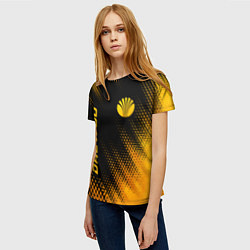 Футболка женская Daewoo - gold gradient вертикально, цвет: 3D-принт — фото 2