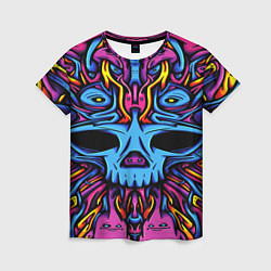 Женская футболка Skull tatoo steel