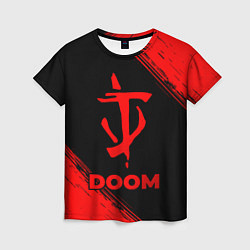 Футболка женская Doom - red gradient, цвет: 3D-принт
