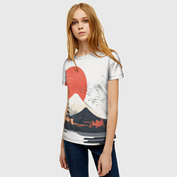 Футболка женская Японский осенний пейзаж, цвет: 3D-принт — фото 2