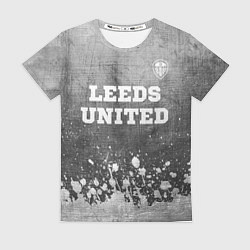 Женская футболка Leeds United - grey gradient посередине