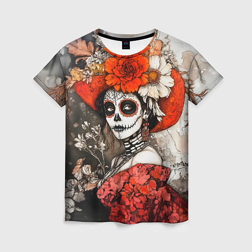 Женская футболка Катрина в красном / 3D-принт – фото 1