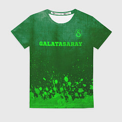 Женская футболка Galatasaray - green gradient посередине