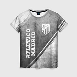 Женская футболка Atletico Madrid - grey gradient вертикально