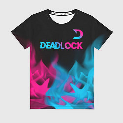 Женская футболка Deadlock - neon gradient посередине