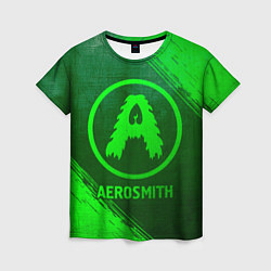 Футболка женская Aerosmith - green gradient, цвет: 3D-принт