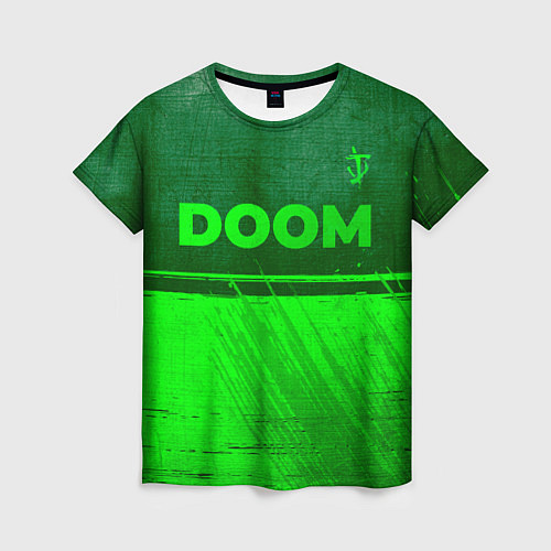 Женская футболка Doom - green gradient посередине / 3D-принт – фото 1