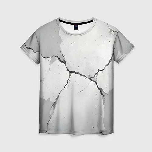 Женская футболка Растрескавшийся бетон / 3D-принт – фото 1