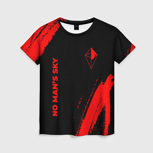 Женская футболка No Mans Sky - red gradient вертикально / 3D-принт – фото 1
