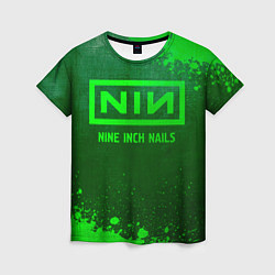 Женская футболка Nine Inch Nails - green gradient