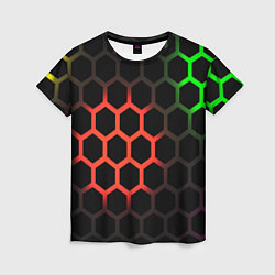 Женская футболка Hexagon neon