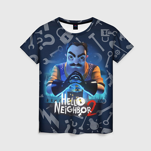 Женская футболка Привет сосед из игры Hello Neighbor / 3D-принт – фото 1