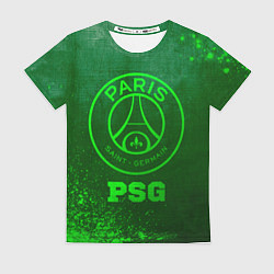 Футболка женская PSG - green gradient, цвет: 3D-принт
