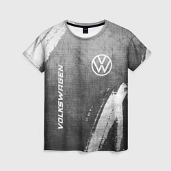 Женская футболка Volkswagen - grey gradient вертикально