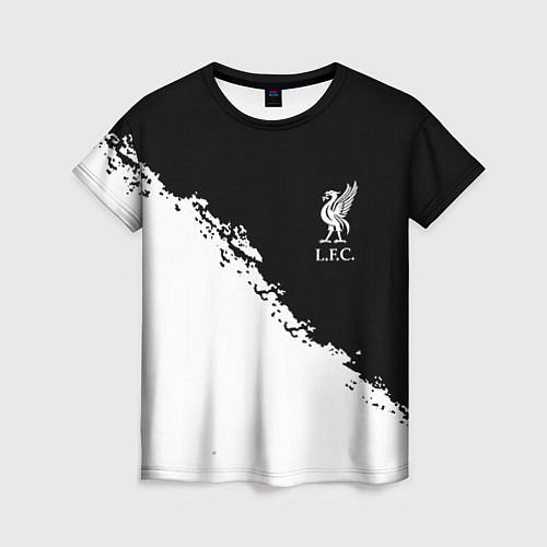 Женская футболка Liverpool fc белые краски / 3D-принт – фото 1