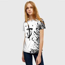 Футболка женская Doom logo краски чёрные, цвет: 3D-принт — фото 2