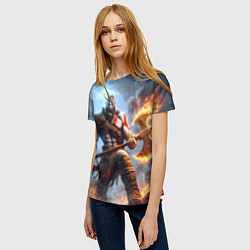 Футболка женская Кратос в ярости, цвет: 3D-принт — фото 2