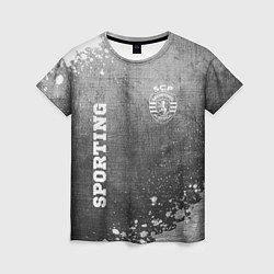 Женская футболка Sporting - grey gradient вертикально