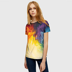 Футболка женская Подтеки масляных красок, цвет: 3D-принт — фото 2