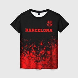 Женская футболка Barcelona - red gradient посередине