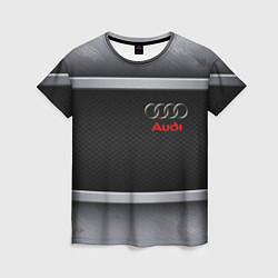 Женская футболка Audi metal texture