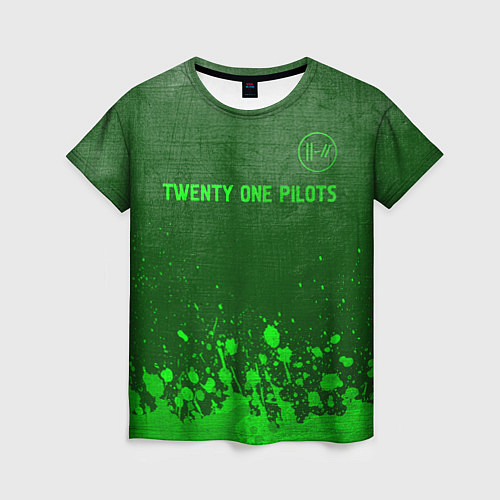 Женская футболка Twenty One Pilots - green gradient посередине / 3D-принт – фото 1