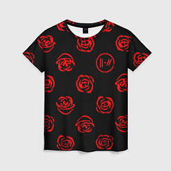 Футболка женская Twenty one pilots rose pattern, цвет: 3D-принт