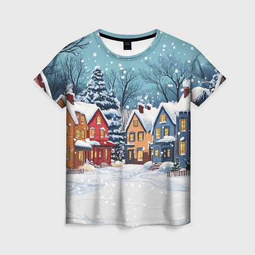Женская футболка Пустой зимний дворик / 3D-принт – фото 1