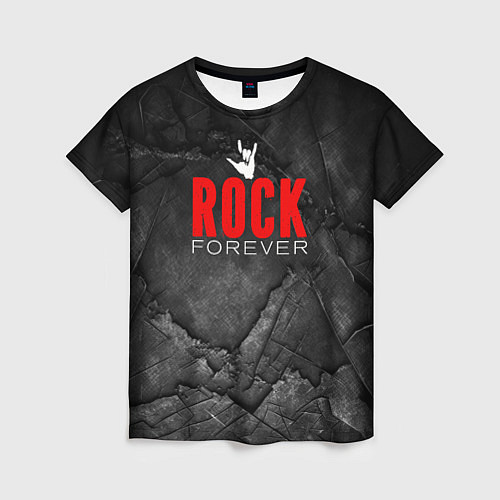 Женская футболка Rock forever on black / 3D-принт – фото 1