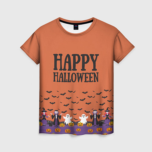 Женская футболка Happy Halloween pattern / 3D-принт – фото 1