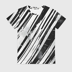 Женская футболка Платиновые и черные полосы