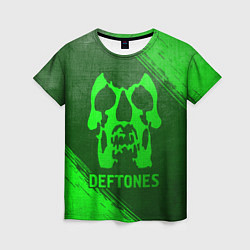 Женская футболка Deftones - green gradient