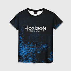 Футболка женская Horizon: Zero Dawn синие брызги красок, цвет: 3D-принт