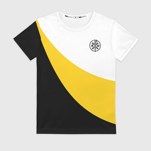 Женская футболка Мы русские с нами Бог малый черный кцк Николай II / 3D-принт – фото 1