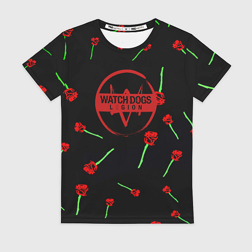 Женская футболка Watch dogs 2 rose / 3D-принт – фото 1