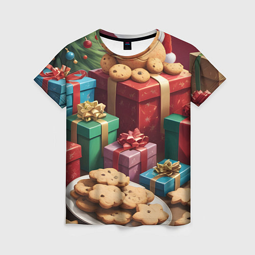 Женская футболка Рождественское печенье / 3D-принт – фото 1