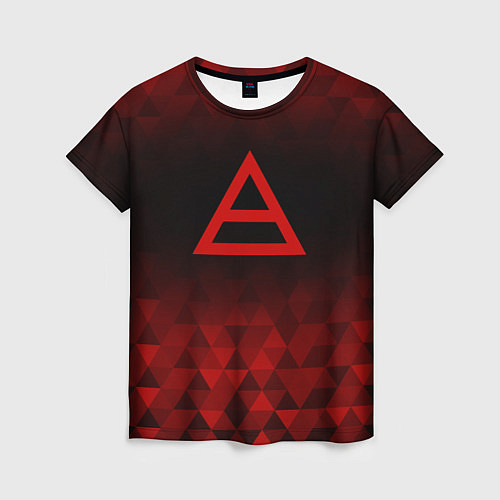 Женская футболка Thirty Seconds to Mars red poly / 3D-принт – фото 1