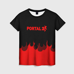 Женская футболка Portal fire abstraction