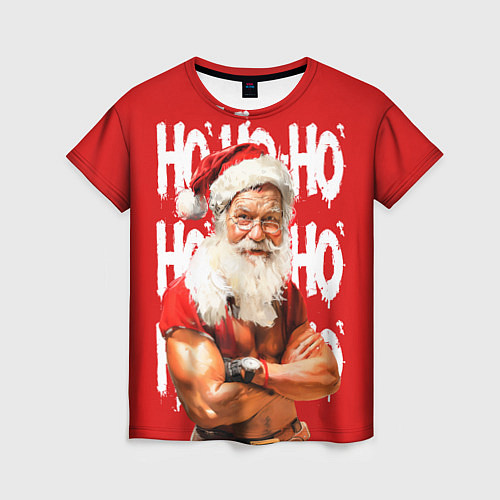 Женская футболка Санта Клаус старый хипстер / 3D-принт – фото 1