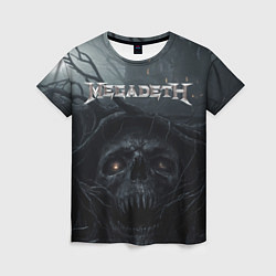 Женская футболка Megadeth череп под деревом