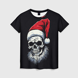 Футболка женская Santa skull, цвет: 3D-принт