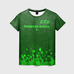 Футболка женская Counter-Strike 2 - green gradient посередине, цвет: 3D-принт