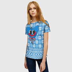 Футболка женская Huggy Wuggy миленький новогодний свитер ugly, цвет: 3D-принт — фото 2